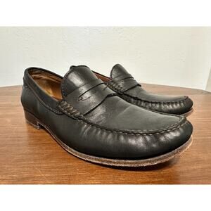 Trask Dark Brown Sheepskin Penny Loafer Leather Moc Toe Slip-On US Size 10M